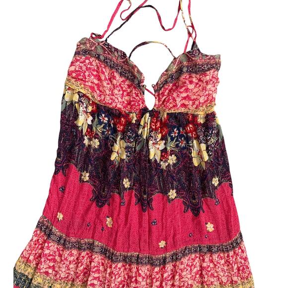 Free People Boho Give A Little Sleeveless Maxi Dress In Raspberry Size Medium - Picture 6 of 9